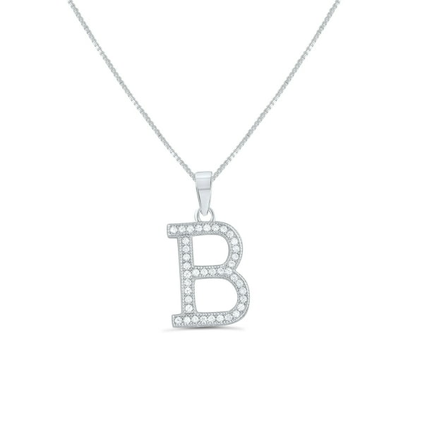 Sterling Silver CZ Initial B Pendant Sterling Silver CZ Initial B Pendant